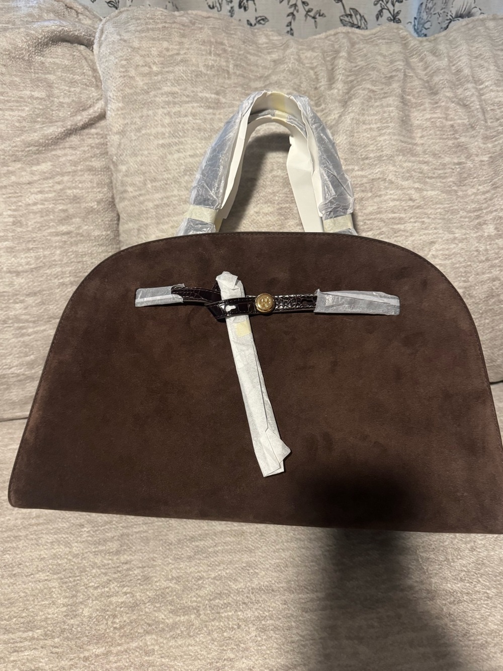 Tory Burch Brown Suede Dome Shoulder Bag